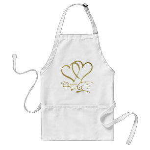 Tablier Forever Hearts Gold éditable couleurs arrière - pl