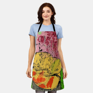 Tablier Formes Abstraites, style Matisse, ajout de texte, 