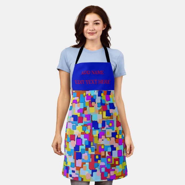 Tablier Formes Abstraites, style Matisse, ajouter du texte (Porté)