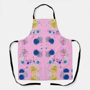 Tablier Formes botaniques abstraites florales boho rose mo