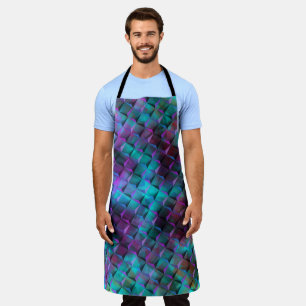 Tablier Formes géométriques 3D, tachées rose à bleu lilas