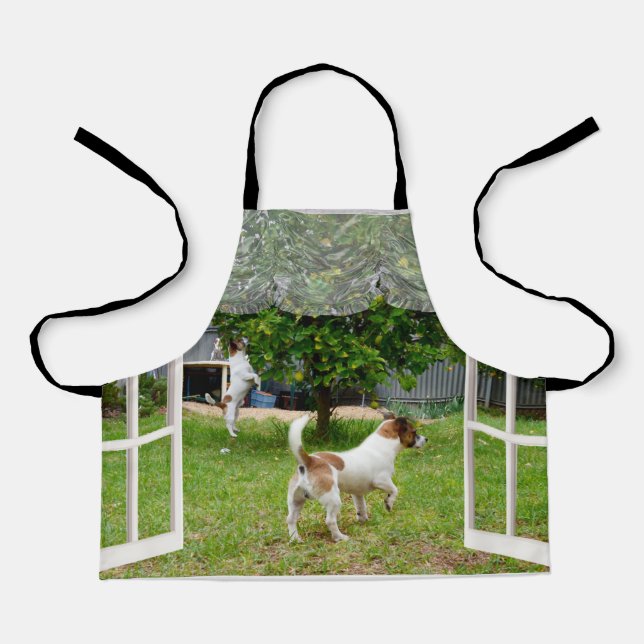 Tablier Fox Terriers À Travers Ma Fenêtre, Apron Enfants (Recto)