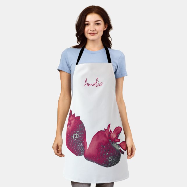 Tablier Fraise personnalisée (Porté)