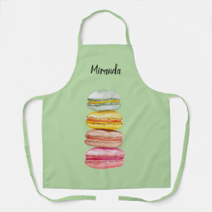 Tablier Français Macarons aquarelle peinte à la main
