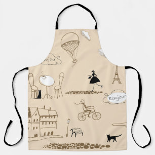 Tablier Français rose : Design Motif chic.