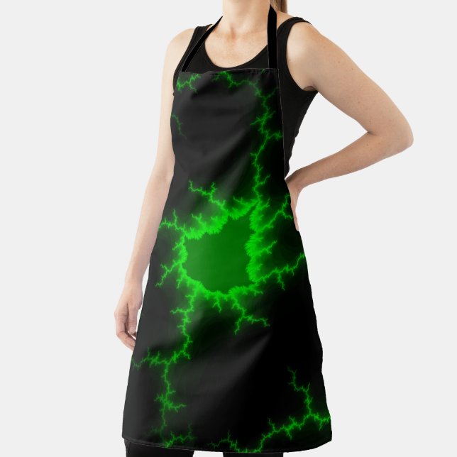 Tablier Frappes de foudre verte Alien en Pitch noir (Insitu)
