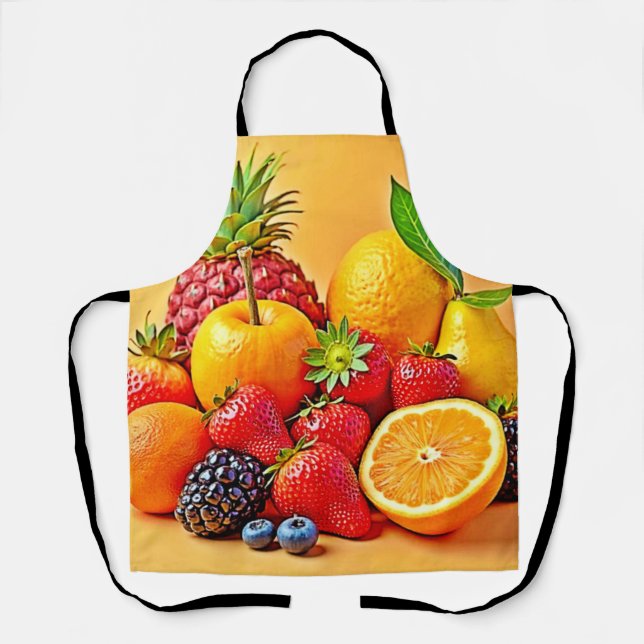 Tablier Fresh Bounty: Vibrant Fruit Harvest Design  (Recto)