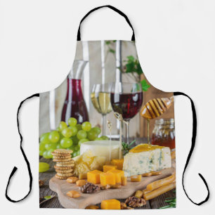 Tablier Fromage Vin Miel Noix Raisins Crackers Alimentatio