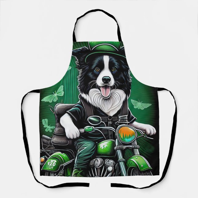 Tablier Frontière Collie Chien Conduite Vélo St. Patrick's (Recto)
