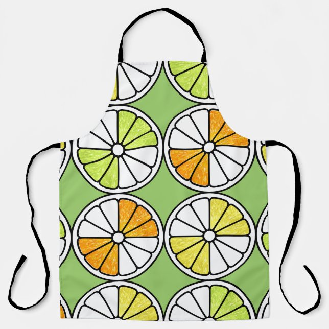Tablier Fruit De Tranches D'Agrumes, Été Sans Fruit. (Recto)