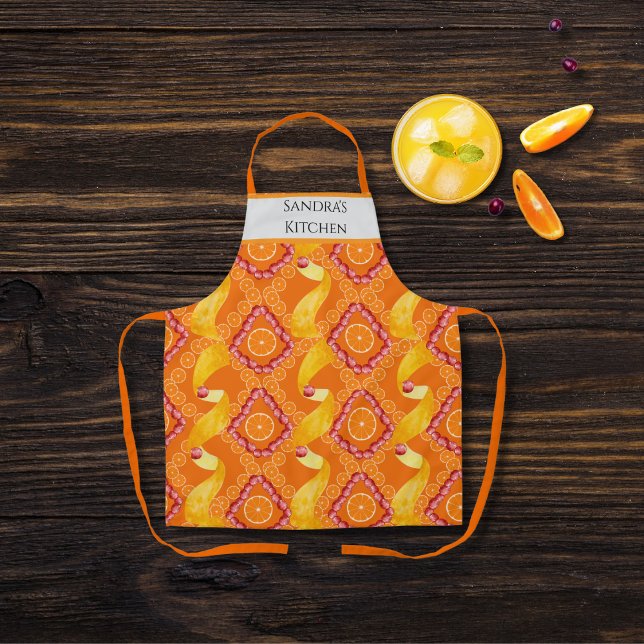 Tablier Fruits and Zest Orange Personalized (Créateur téléchargé)