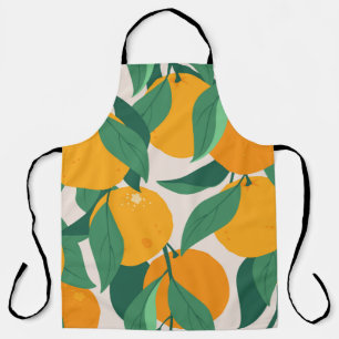 Tablier Fruits d'orange et motif sans couture feuille