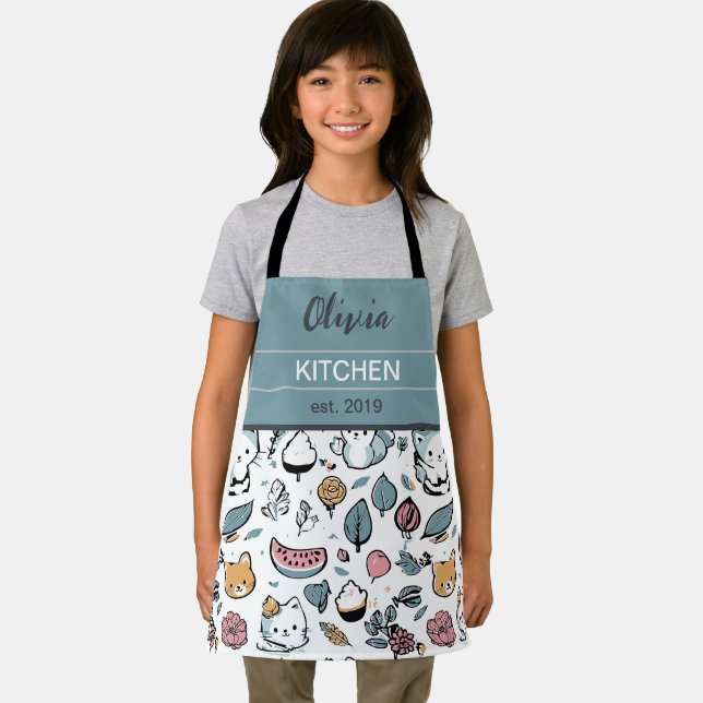 Tablier Fruits et chats (Insitu)
