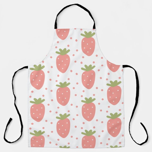 Tablier Fruits fraises arrière - plan (Recto)
