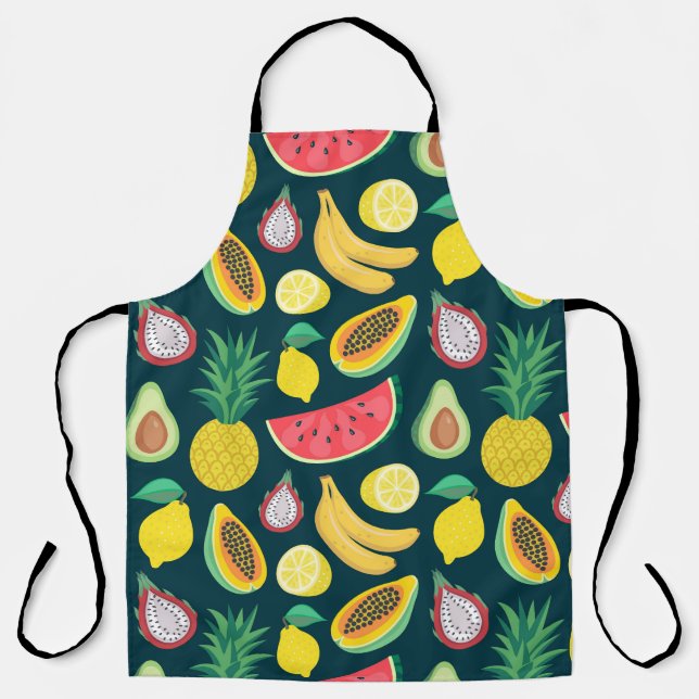 Tablier Fruits tropicaux Vintage Motif Bliss (Recto)