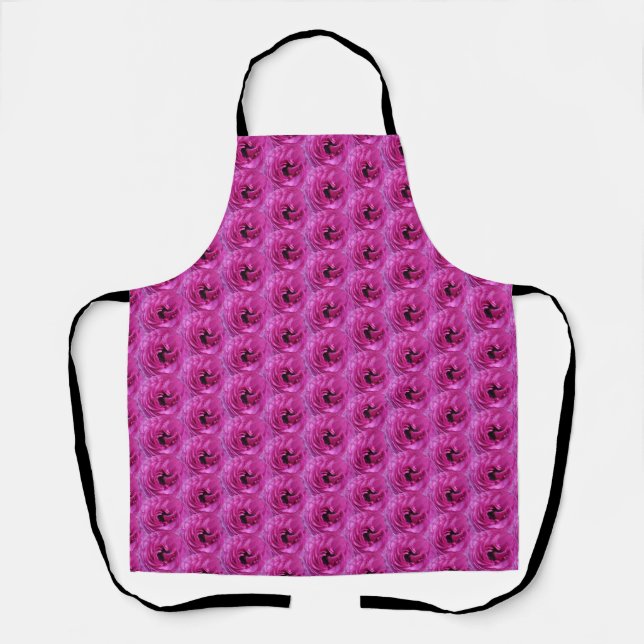 Tablier Fuchsia Ranunculus - Design Floral moderne (Recto)