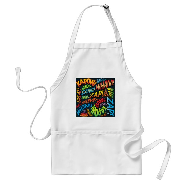 Tablier Fun Retro Comic Book pop Art Sounds (Devant)