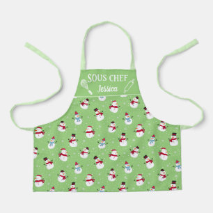Tablier Fun snowman Sous chef hiver