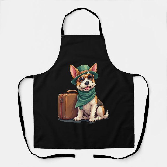Tablier Fun Travellers Chien avec sac Graphic pour valise  (Recto)
