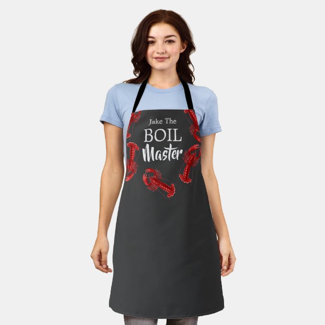 Tablier Funky Crawfish Boil Master Dark Grey Custom Chef (Porté)