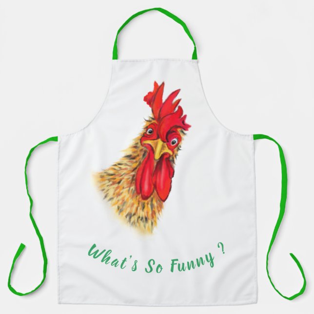 Tablier Funny Apron surpris Rooster - Ce qui est si drôle (Recto)