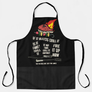 Tablier Funny BBBQ grillade viande steak kebab flammes foi