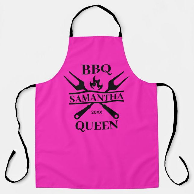 Tablier Funny BBBQ personnalisé Barbecue Queen Apron (Recto)