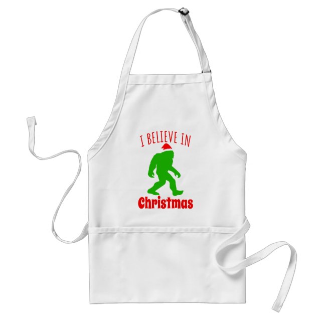 Tablier Funny Bigfoot Je Crois En Noël (Devant)