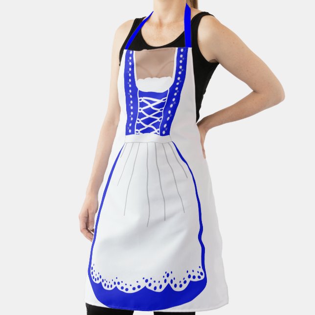 Tablier Funny Bleu et Blanc Allemand Dirndl Apron (Insitu)
