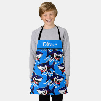 Tablier Funny Cartoon Shark Pattern