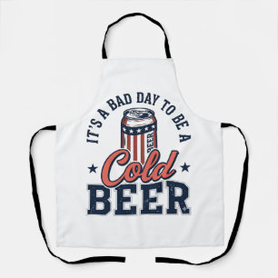 Tablier Funny Chemise Vector Vintage Bière froide Patrioti