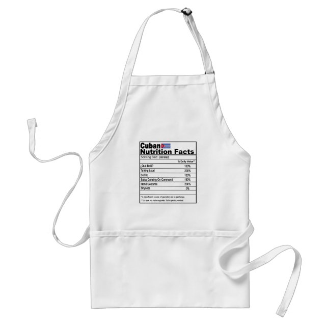 Tablier Funny Cubain de la valeur nutritive Apron (Devant)