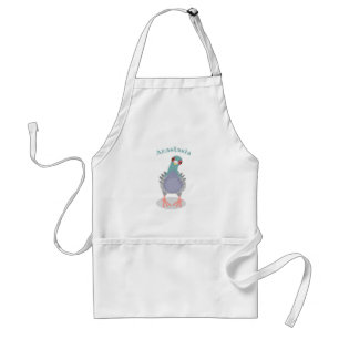 Tablier Funny curious pigeon cartoon illustration