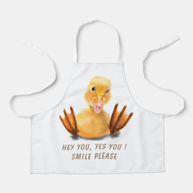 Tablier Funny Duck Apron Smile - Texte personnalisé (Recto)