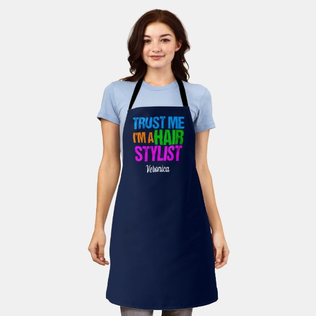 Tablier Funny Faites-moi confiance I'm a Hair Stylist Cute (Porté)