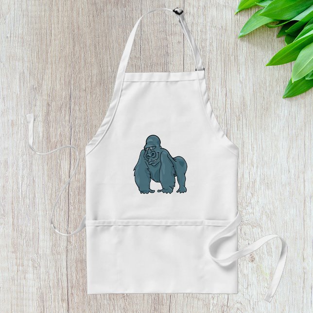 Tablier Funny Gorilla Cool Bleu Ape Animal Design (Créateur téléchargé)