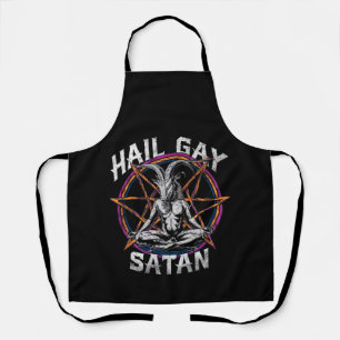 Tablier Funny Hail Gay Satan LGBT Goth Gay pride Baphomet
