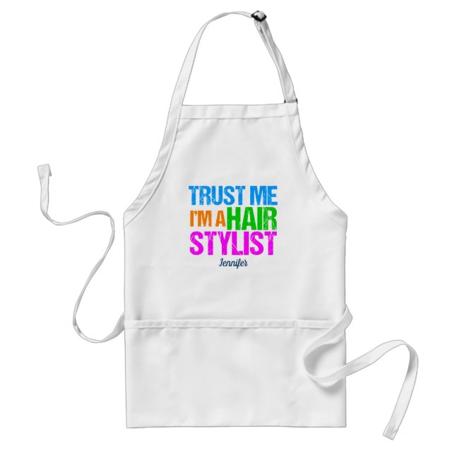 Tablier Funny Hair Styliste Monogramme Hairstyliste Humour (Devant)