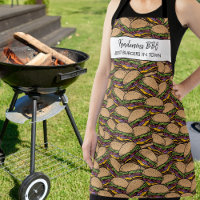 Funny Hamburger BBQ Motif Personnalisé Nom du chef