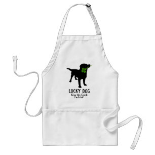 Tablier Funny Irish St. Patrick's Day Black Lab Lucky Dog