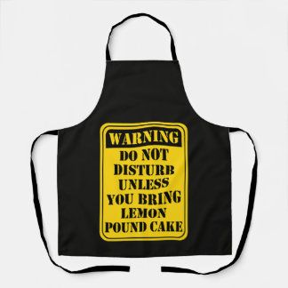 Tablier Funny lemon pound cake warning sign baking humor