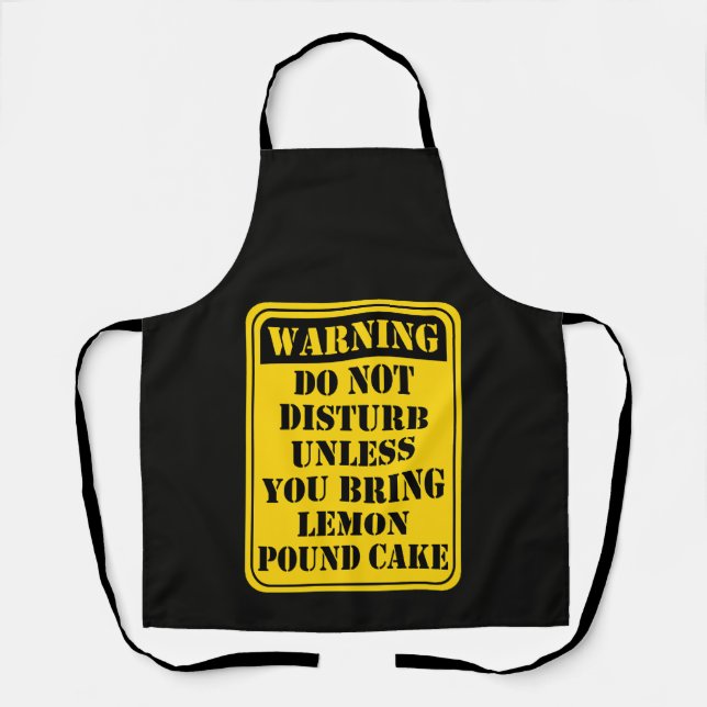 Tablier Funny lemon pound cake warning sign baking humor (Recto)