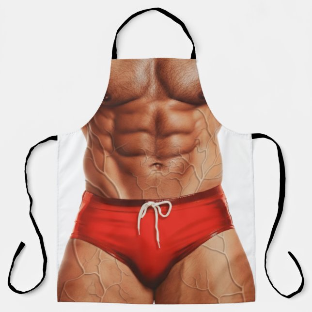 Tablier Funny Muscle Man Apron — Novelty Kitchen Apron for (Recto)