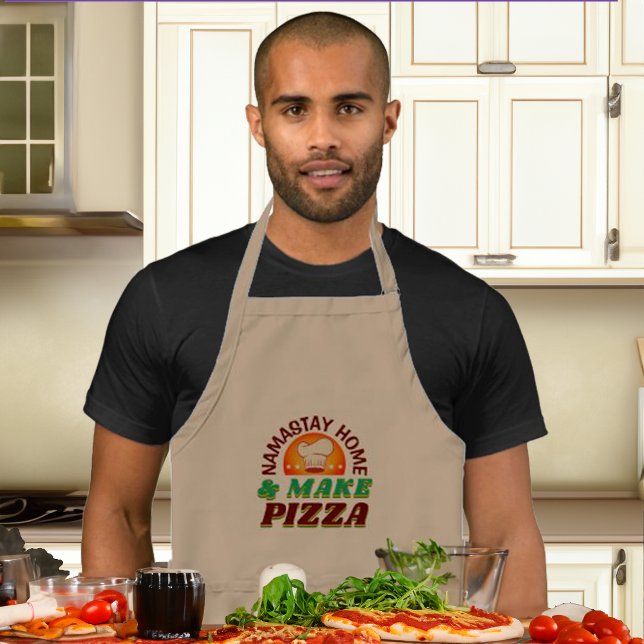 Tablier Funny Namastay Maison et faire de la pizza (Créateur téléchargé)