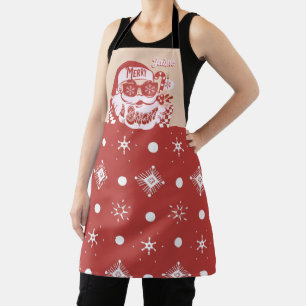 Tablier Funny Père Noël Retro Rouge rose Noël