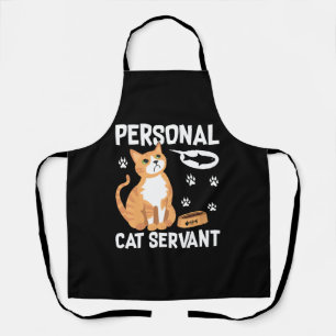 Tablier Funny Personal Chat Serviteur Aquarelle Mignonne A