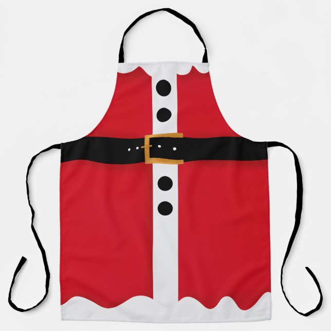 Tablier Funny Santa Claus costume rouge noir hiver Noël (Recto)