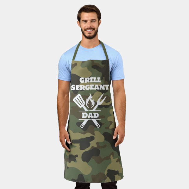 Tablier Funny Sergent Grill Camo Apron (Porté)