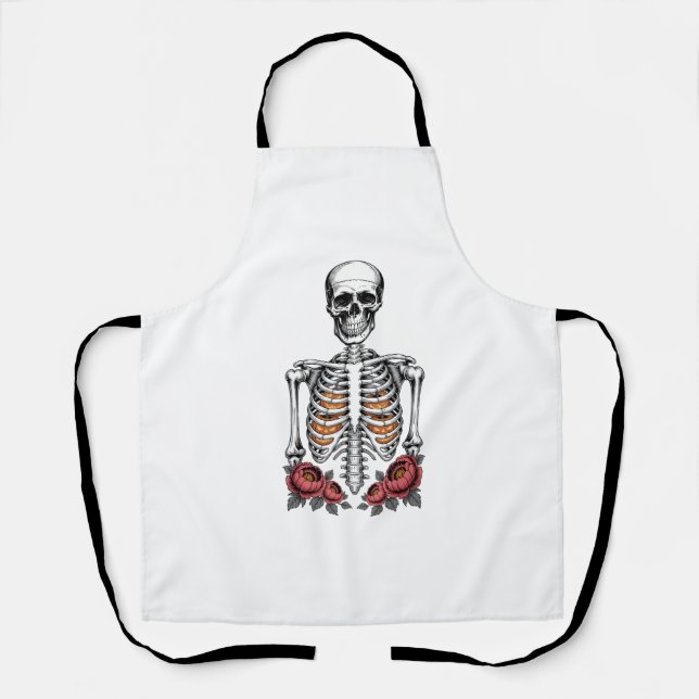Tablier Funny Skeleton Citrouille Fall (Recto)