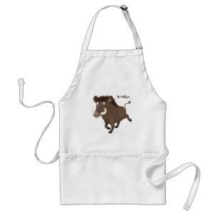 Tablier Funny wild boar razorback cartoon illustration